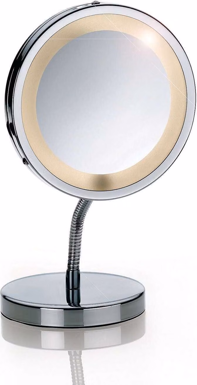 Kela Staande make-upspiegel Lola voor volwassenen, metaal, Diameter: 15 cm, Hoogte: 27,5 cm