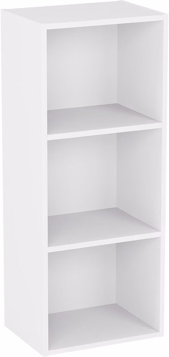 Kubus Boekenkast Wit - Opbergmeubel met Drie Niveaus - B/D/H: 80 x 32 x 24 cm