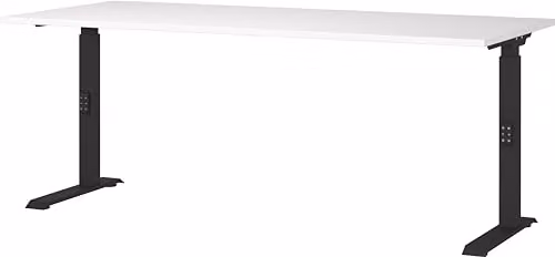 Germania computerbureau wit/zwart, in hoogte verstelbaar, B/D/H: 180 x 91 x 80 cm