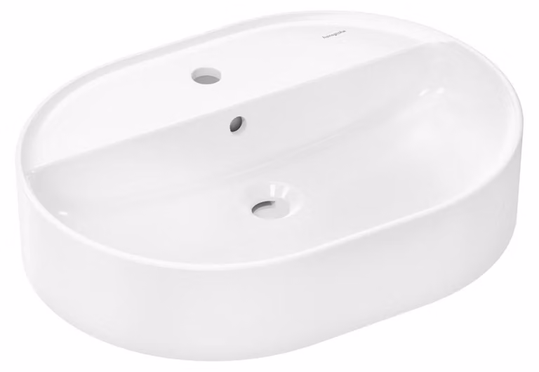 Hansgrohe Wastafelblad Xuniva U met kraangat en overloop, Wit, B: 60 cm, D: 45 cm