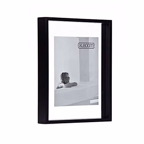 XLBoom Floating Box Fotolijst Zwart, Zwevend houten frame met glas, 26 x 35,5 cm