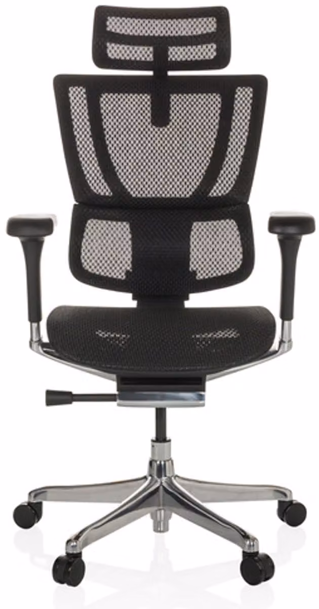 hjh office Ergohuman Slim Gen2 Bureaustoel en Directiestoel met Netstof - Zwart