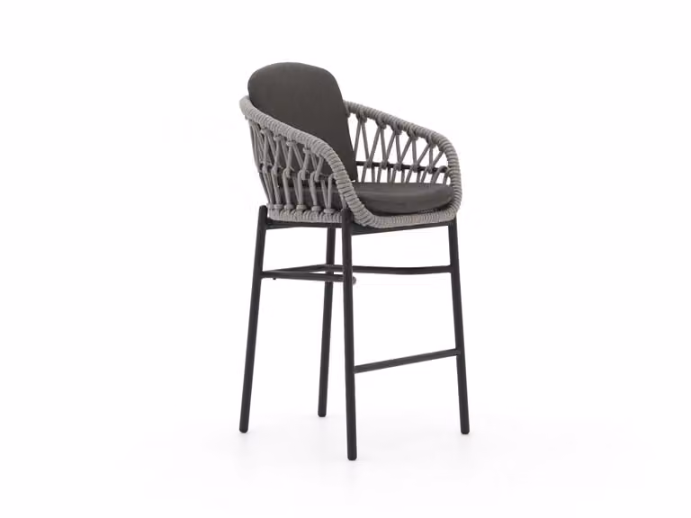 Bellagio Cupello Barkruk voor in de tuin, Grijs, Textilene en Aluminium