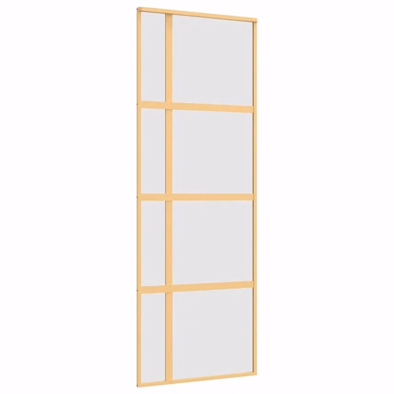 vidaXL Schuifdeur met mat ESG-glas en aluminium frame in goudkleur, 76 x 205 cm