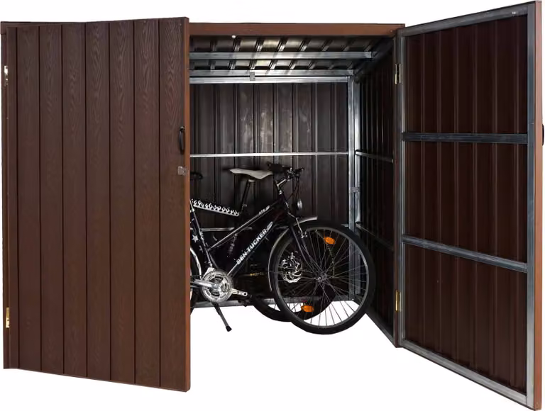 Mendler Universal Box Fietsenberging van WPC, model HWC-J29, Bruin, B/D/H: 172 x 213 x 112 cm