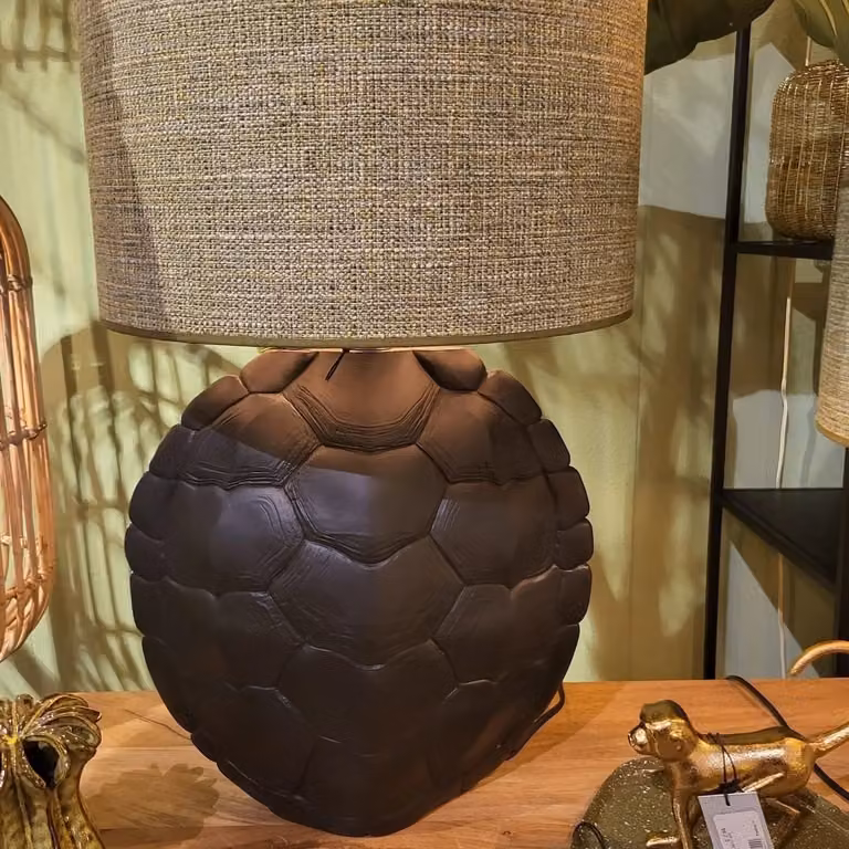Light en Living Lampvoet Turtle tabletop zwart Hoogte: 54,5 cm