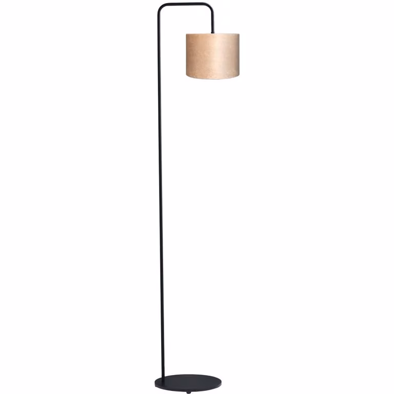 Masterlight Vloer Schemerlamp Venus met beige stoffen cilindrische lampenkap, Hoogte: 152 cm