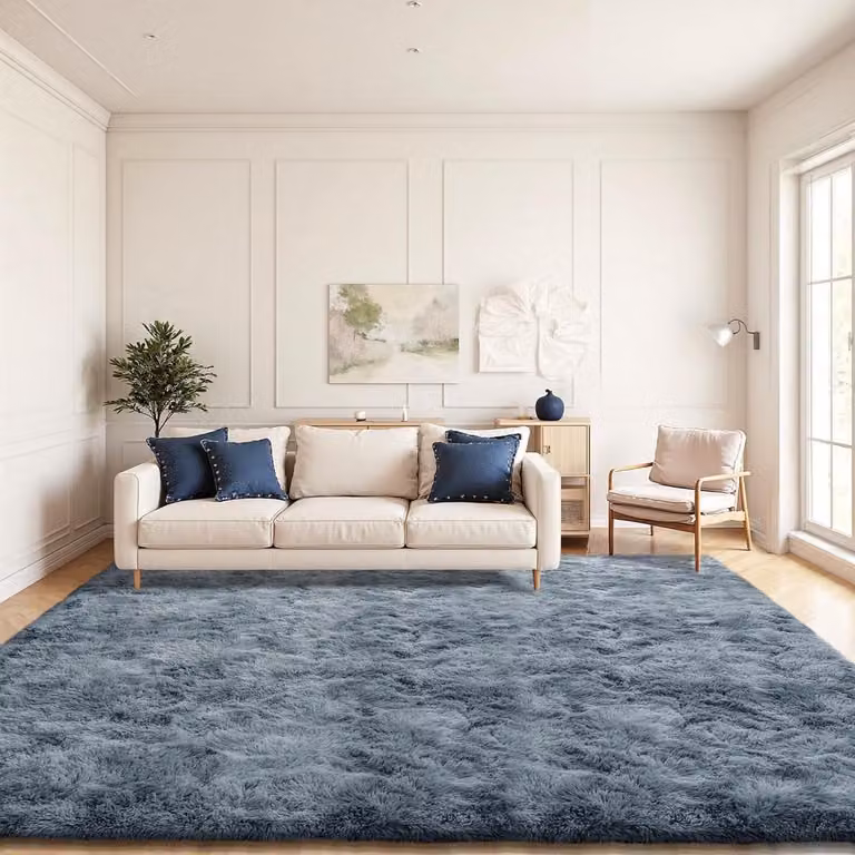 Hoogpolig Vloerkleed Grijs met Antislip Onderkant - 240 x 300 cm