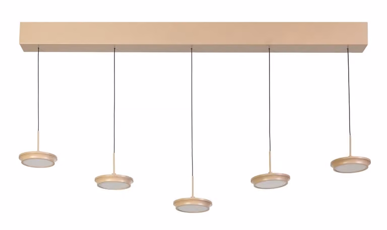 Moderne 5-lichts hanglamp Desiree van ETH in beige en bruin
