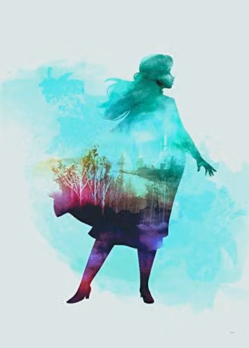 Komar Disney Frozen Anna aquarel muurschildering illustratie voor de kinderkamer B: 50 cm, H: 70 cm