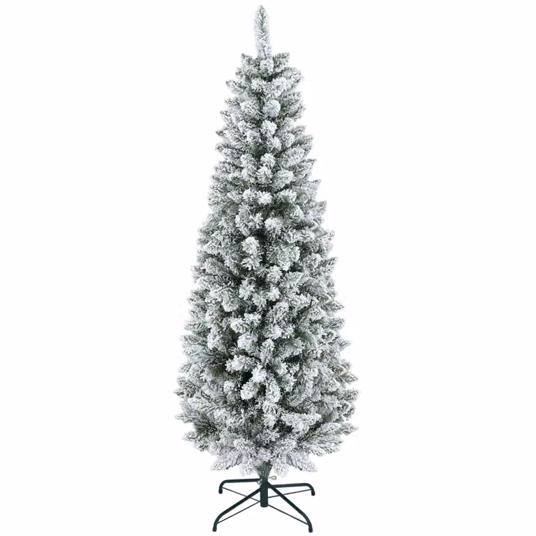 HOMCOM Kunstkerstboom met kunstmatige sneeuw, groen, 180 cm
