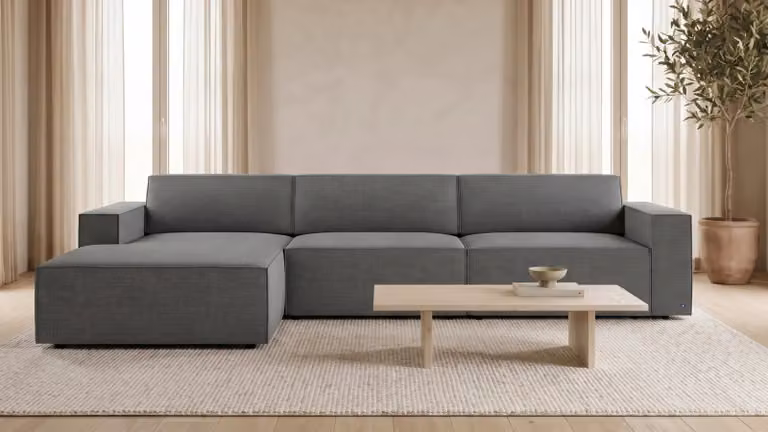 BRUNO® Lounge hoekbank in donkergrijs met opbergruimte en logeerfunctie