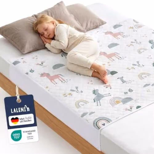 Laleni Waterdichte Matrasbeschermer voor Kinderen Regenboog B/D/H: 140 x 90 cm