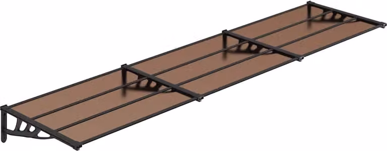 vidaXL Overkapping voor deur, zwart, 358,5 x 90 cm, polycarbonaat