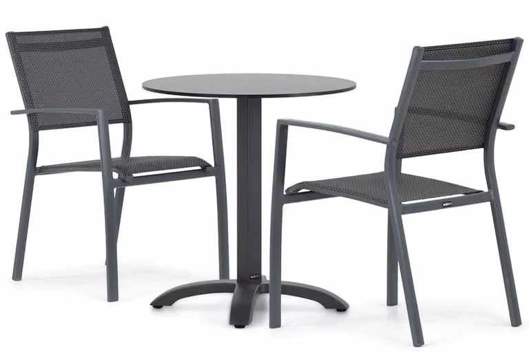 Lifestyle Garden Furniture Sella/Talao dining tuinset voor 2 tot 4 personen, grijs, aluminium