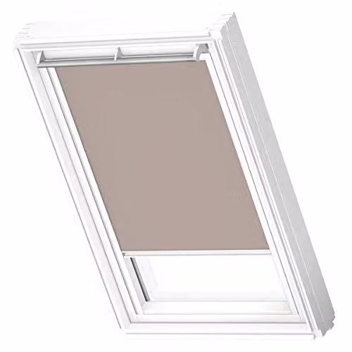 VELUX Verduisterend Rolgordijn M08 Light Taupe met Witte Geleiders