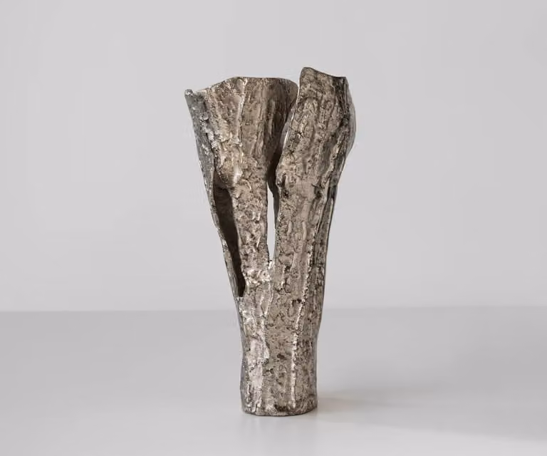 DELIFE Vaas Cortana Handgemaakt Aluminium Platina B25 x D19 x H47 cm