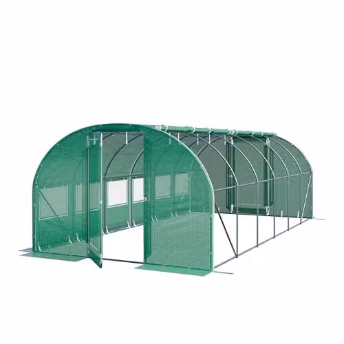 TOOLPORT Tunnelkas Tuinkas Premium 3x6m met draaideurconstructie en 180 g/m² PE-zeil, transparant