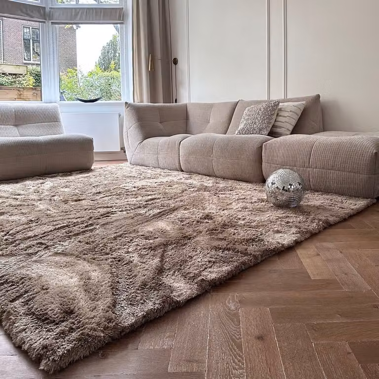 Hoogpolig vloerkleed Scandinavisch design polyester rechthoekig voor de woonkamer