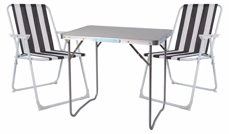 Mojawo Set van 3 aluminium campingmeubels met inklapbare stoel en tafel voor volwassenen