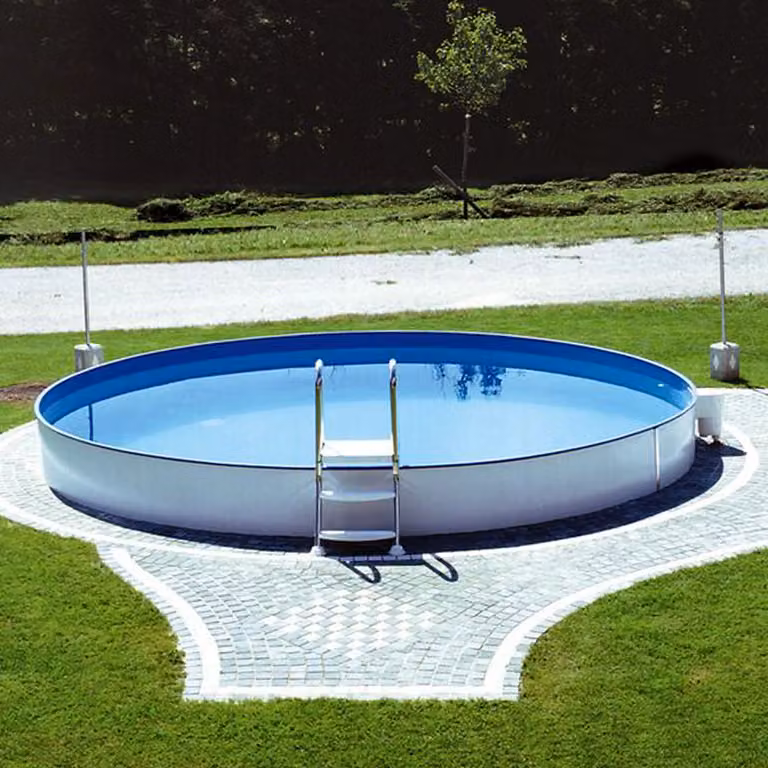 Steinbach Styria rond stalen wandzwembad met blauwe zwembadfolie, Diameter: 500 cm, Hoogte: 120 cm