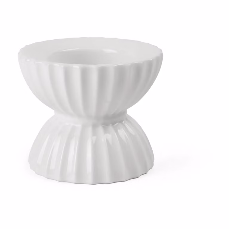 Lyngby Porcelæn Tura waxinelichtjeshouder Wit Ø 8 cm
