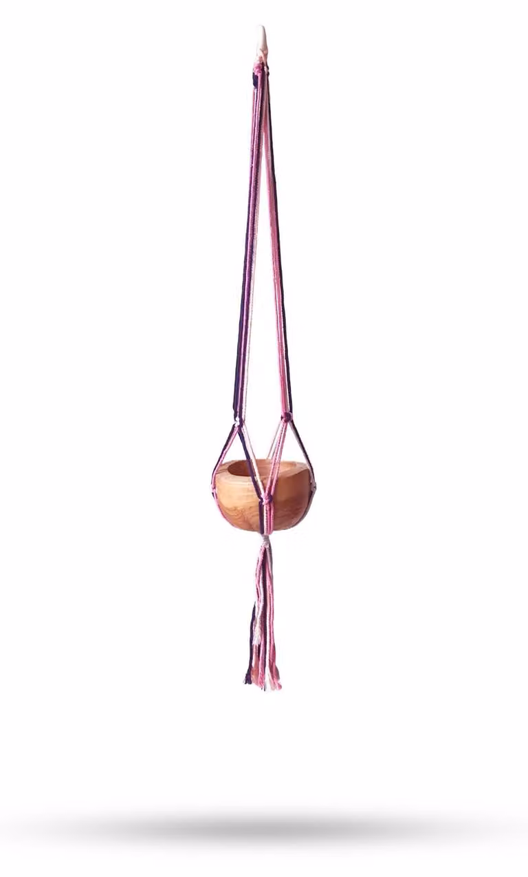 Ancient Wisdom hangende macramé plantenbak voor volwassenen