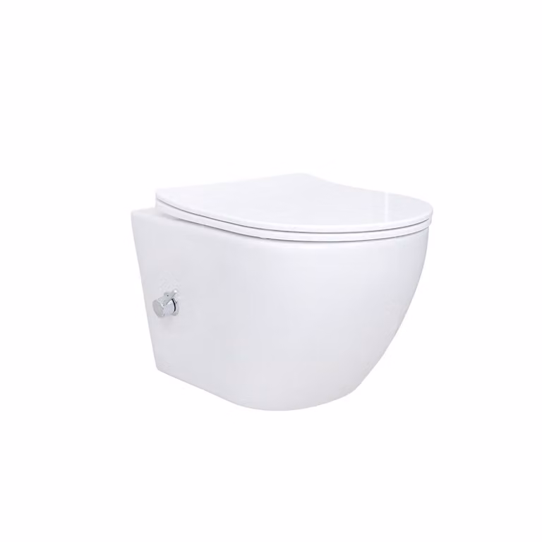Belvit Hangtoilet met bidetfunctie, taharet-functie en soft-close deksel, keramiek, wit