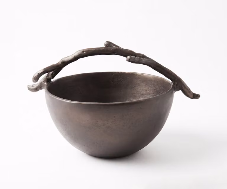 Delife Schaal Ramina Hämatit Gegoten Aluminium B: 29 cm, D: 21 cm, H: 19 cm
