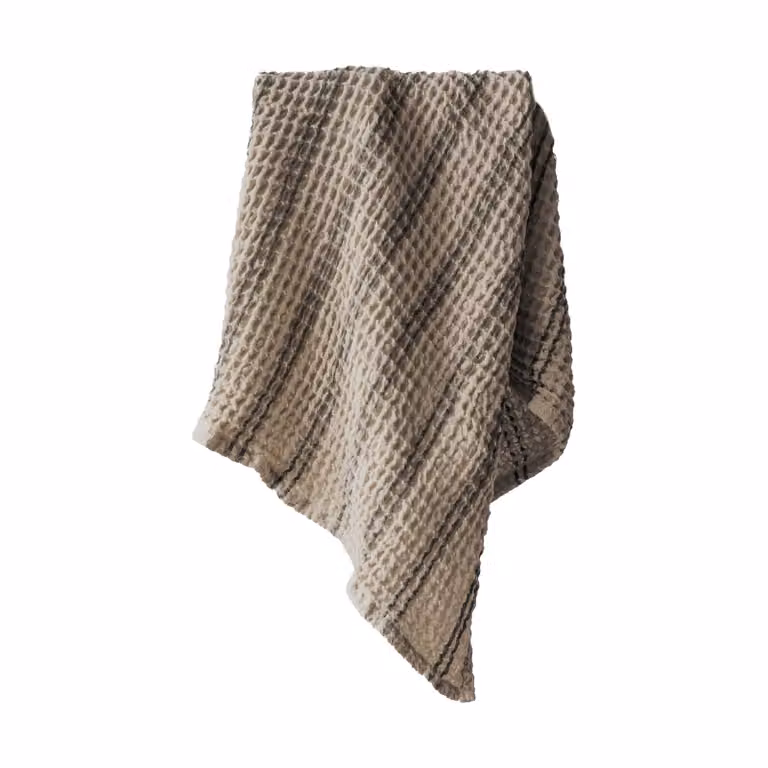 Tell Me More Nella handdoek Taupe Stripe 50 x 70 cm