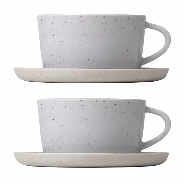 Blomus Sablo theekop met schotel 25 cl 2-pack Cloud