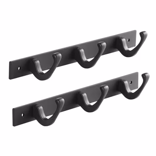 SO-TECH Blackline FORTE haakrails set van 2 met 3 haken, zwart, 257 mm