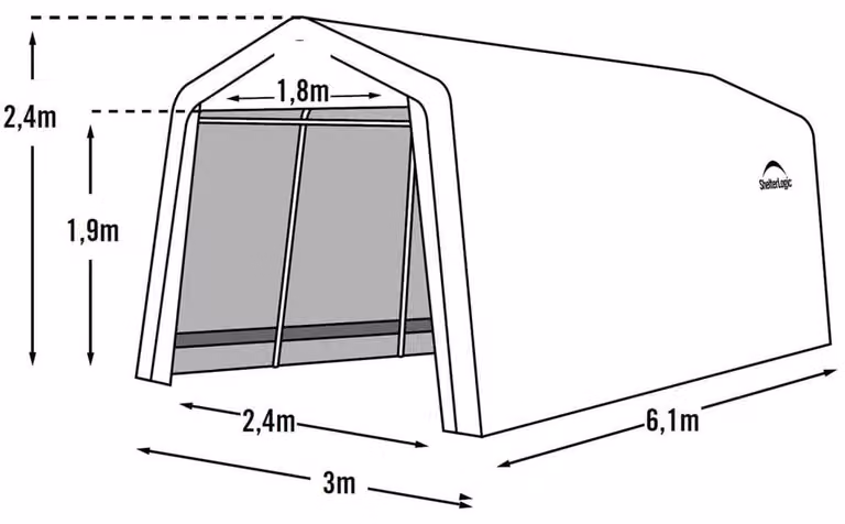 Shelter Logic Garage-in-a-Box Metalen garage met zadeldak van 18,3 m²