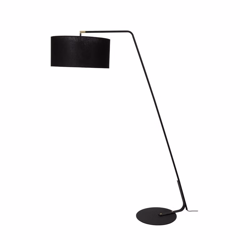 Lucide Kelso Vloerlamp Zwart met Textiele Kap en E27 Fitting
