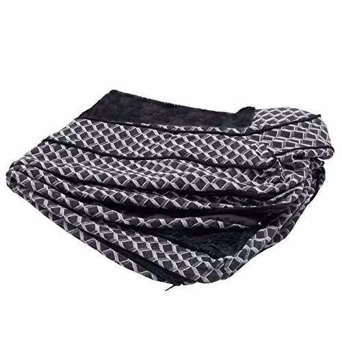 Furhaven Vervangende hoes voor hondenbed, Pluche bankmodel, Grijs, Jumbo Plus (XL)