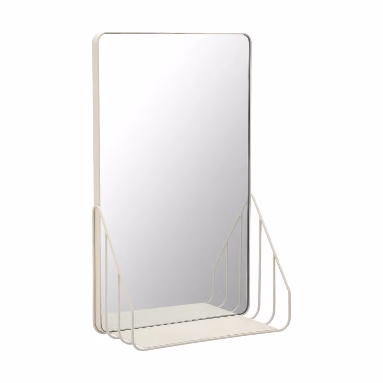 Scandi Living Nod wandspiegel met plank Beige 30 x 50 cm