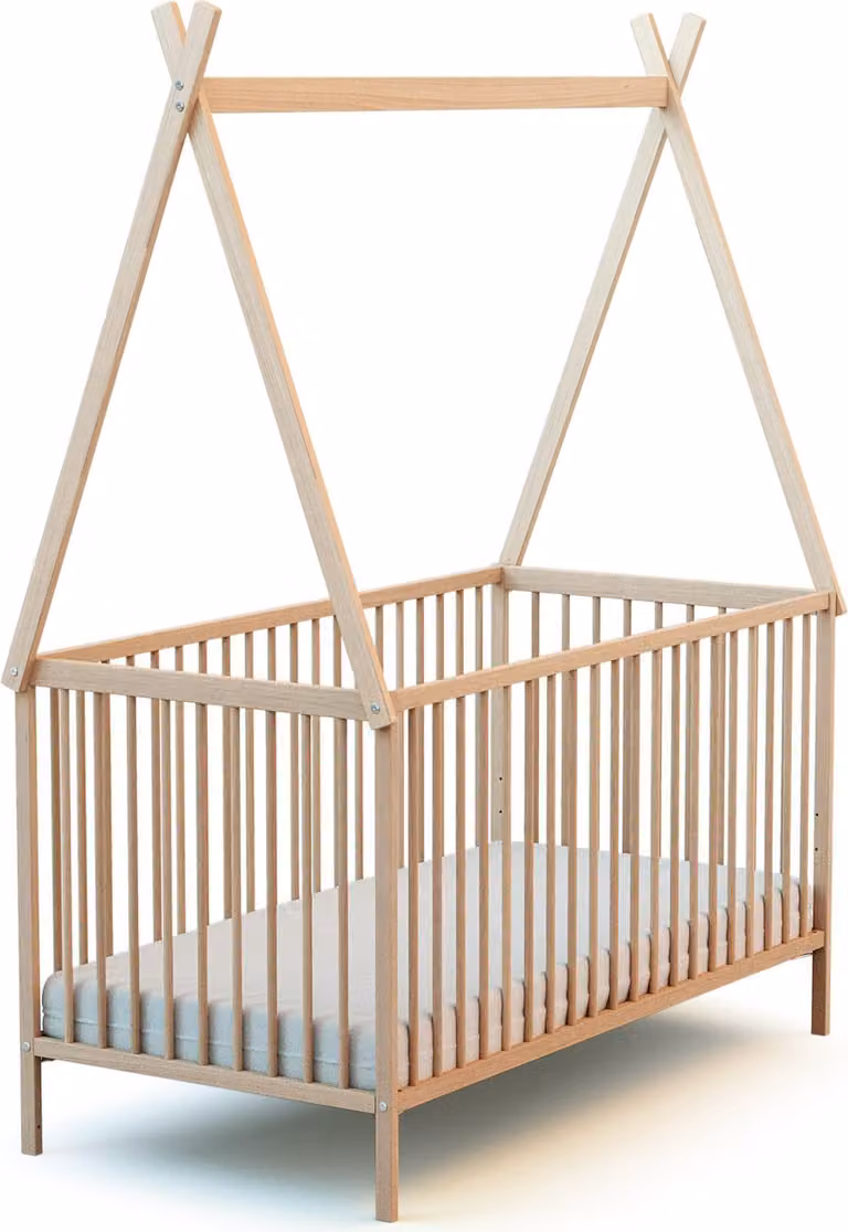 Webaby Babybedje Tipi van massief hout, 70 x 140 cm