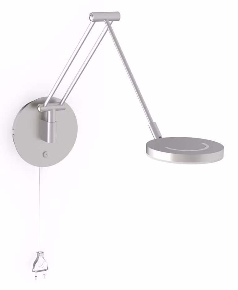 Steinhauer Soleil Wand leeslamp met stekker, Zilver en Transparant