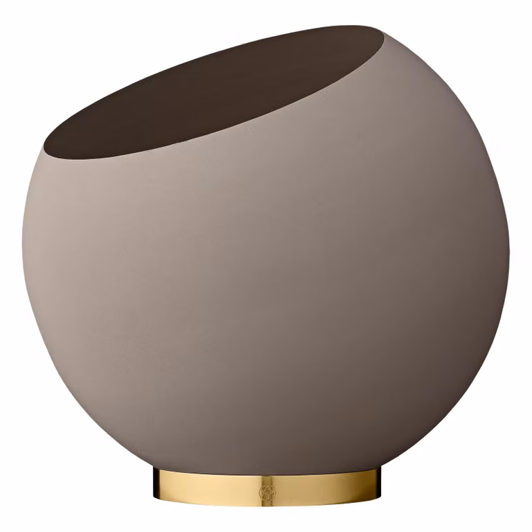 AYTM Globe bloempot beige, ronde keramische tafelvaas, Ø 37 cm