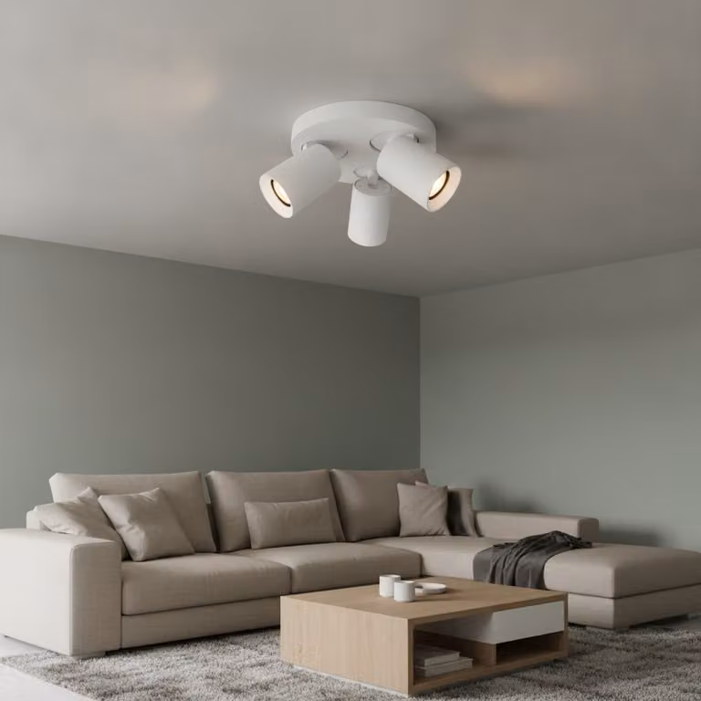 Artdelight Megano Ronde Plafondlamp 3-lichts wit