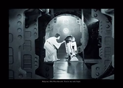 Komar Wandafbeelding Star Wars Classic Leia R2D2 Quote Kunstdruk Breedte: 70 cm, Hoogte: 50 cm