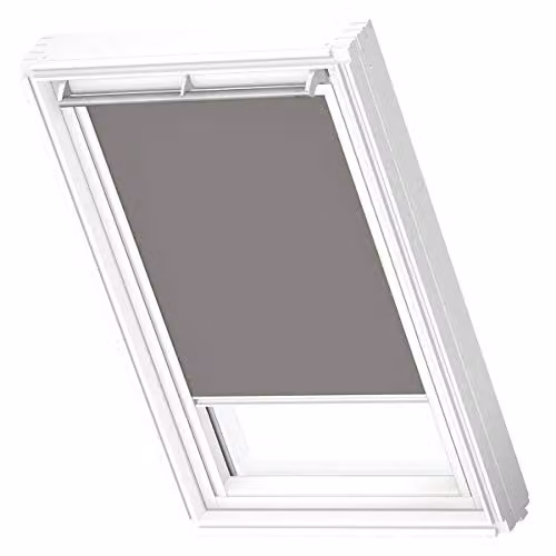 VELUX Verduisterend Rolgordijn MK04 Grijs met Witte Geleiders