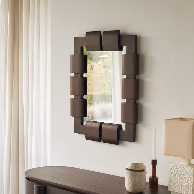 Tikamoon Spiegel Mindi in Bruin, B: 85 cm, H: 67,5 cm