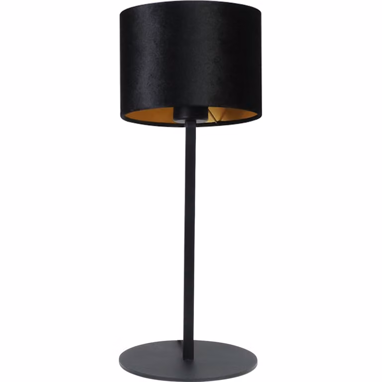 Masterlight Venus tafellamp zwart met zwarte stoffen kap, B: 20 cm, D: 20 cm, H: 55 cm