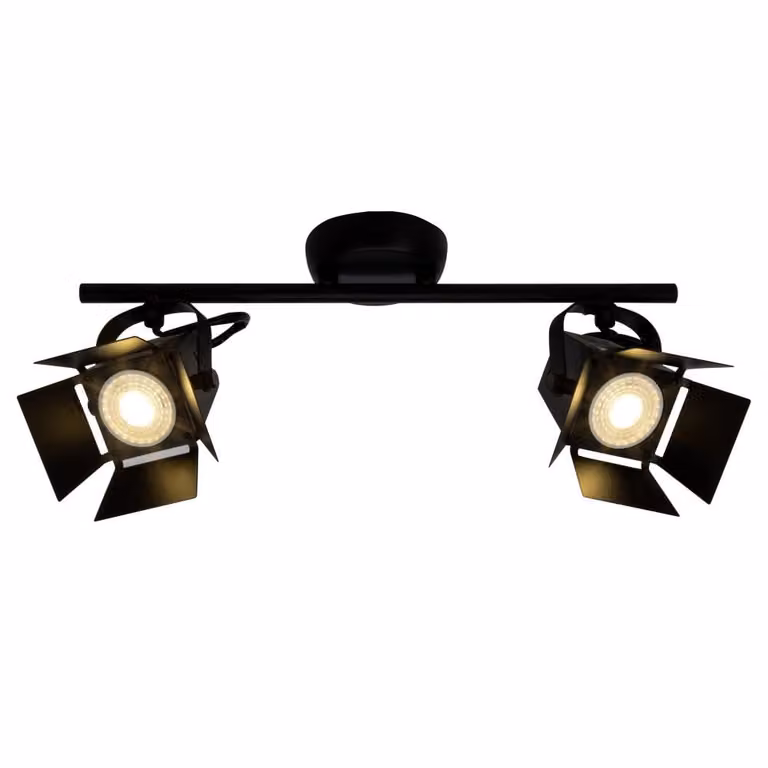 Brilliant Movie LED plafondspot zwart, 2-lichts, verstelbaar, B x D x H: 39 x 17 x 19 cm