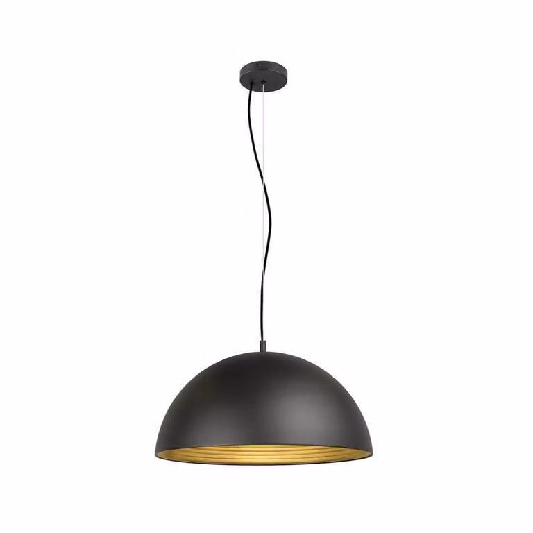 SLV Forchini M 50 Design hanglamp zwart en goud met E27 fitting, Ø 50 cm