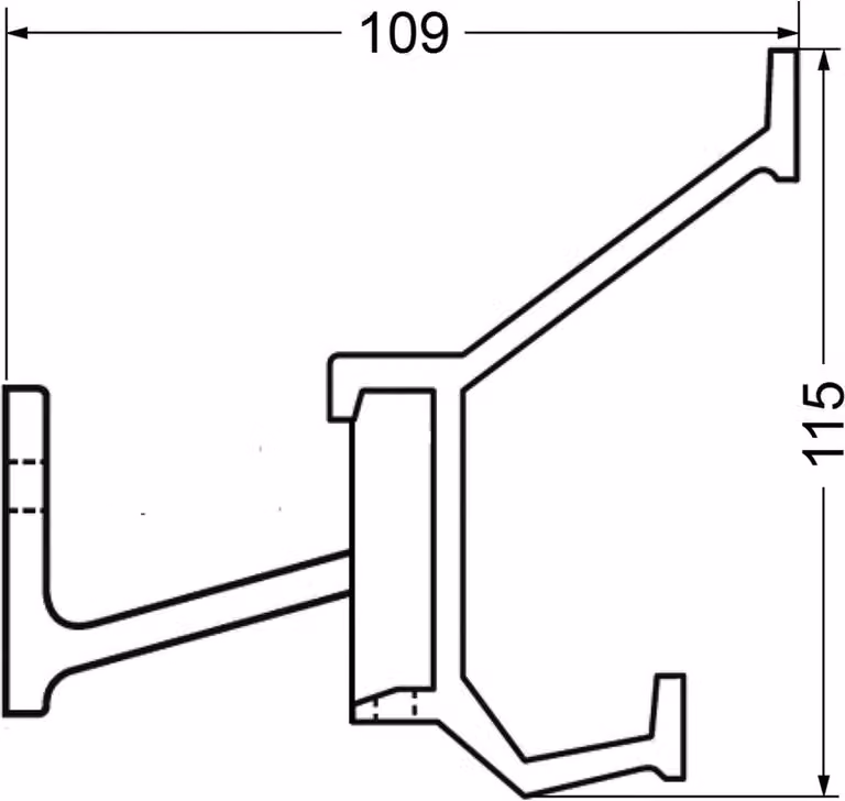 Wandgarderobe Alu.F1 in zilver met 3 hut- en mantelhaken, Lengte: 41 cm