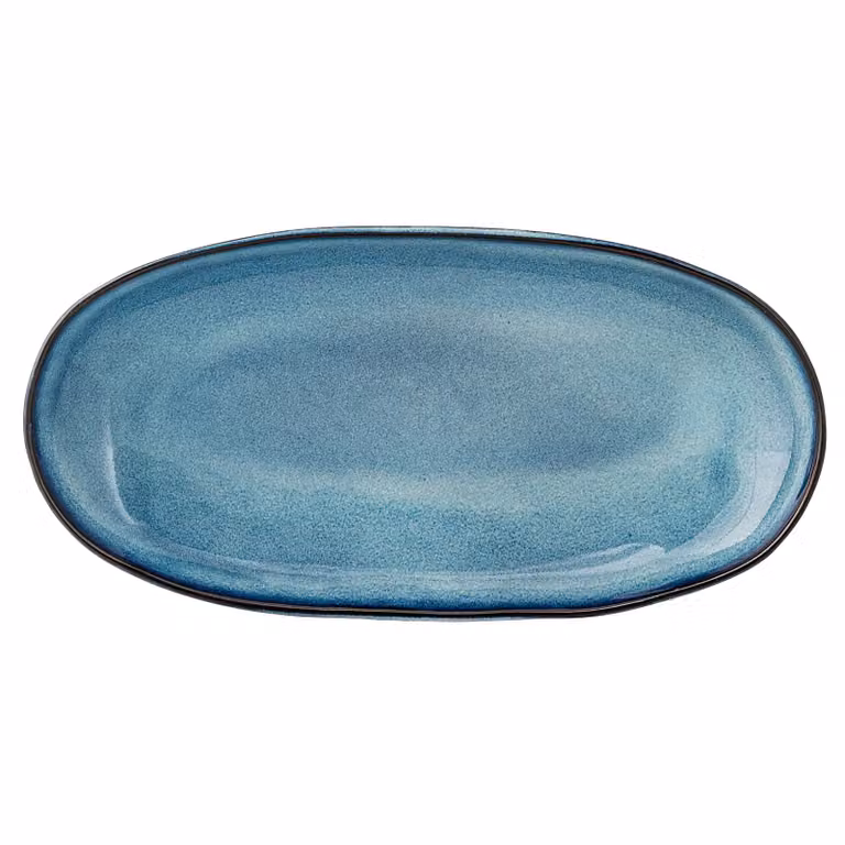 Bloomingville Sandrine serveerschaal middel blauw keramiek