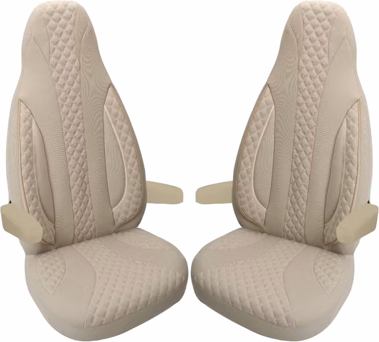 Maatwerk Stoelhoezen Camper voor Bestuurder en Passagier - Beige