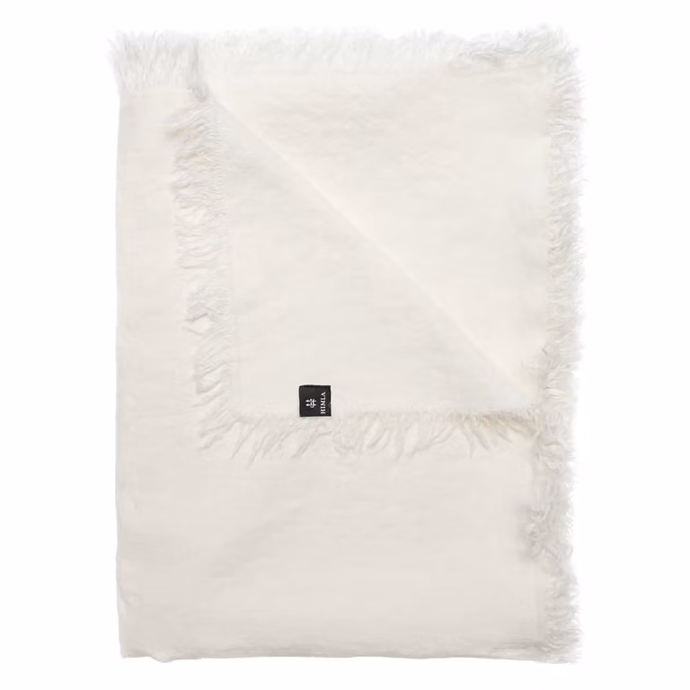 Himla Merlin plaid van linnen, Off-white (wit), 130 x 170 cm